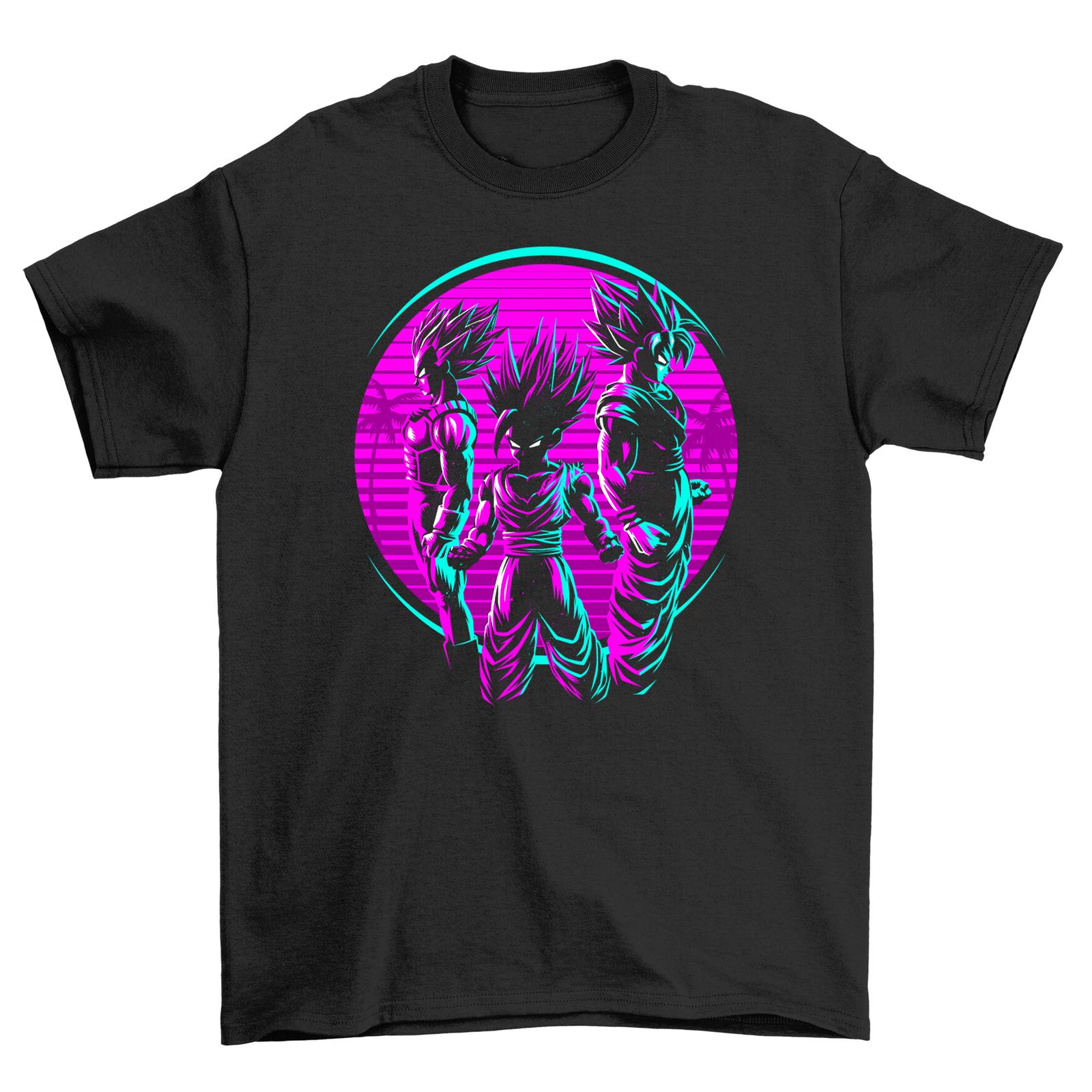 

Retro Saiyans T-Shirt Mens Womens Tees Top - Power up in Style! Funny DBZ tee, Unisex Printed Design. M