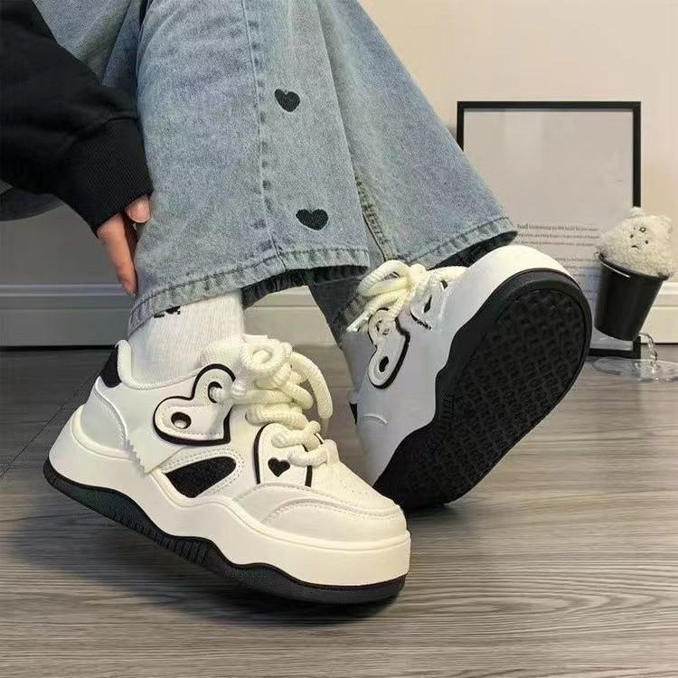 

Белые туфли на платформе для женщин, весна и осень, новинка, модные универсальные повседневные туфли для студентов 40 чёрный