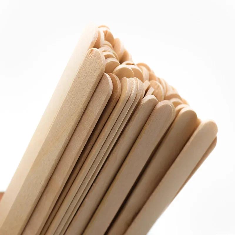 100pcs Ice Cream Popsicle Sticks Wooden Sticks Ice Cream Spoon Hand Crafts Art Ice Cream Lolly Cake Tools DIY Wooden Sticks