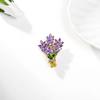 Flower Lavender Women Brooch Crystal Rhinestone Lavender Shape Pin Lavender Brooch  Ornament