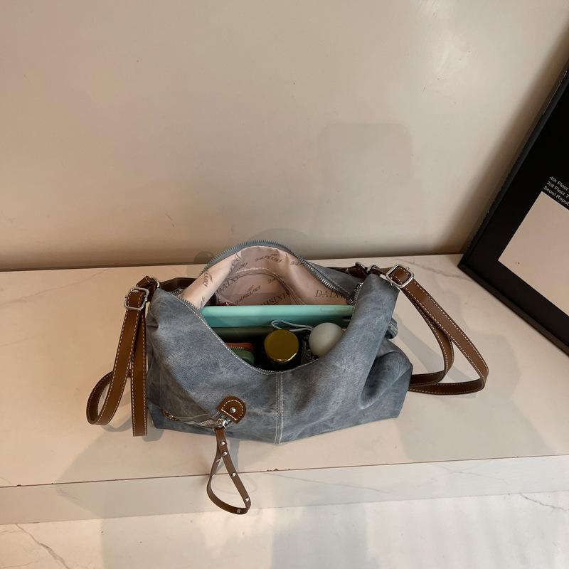 Fashion Unique Spliced Design Large Capacity Messenger Bags for Commuting Luxury Handbag Women Retro Shoulder Crossbody Bag