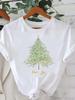 (Asian Size) leopard tree happy new year Tee merry Christmas festival O-neck Clothing Women's Top T Print Fashion ladies Graphic T-shirts