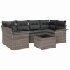 7 Piece Grey Garden Sofa Set with Cushions