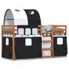 VidaXL Bunk Bed with Curtains White/black 90x190 Cm Solid Pine Wood, Bed, Bed Frame, Low Bunk Bed, Furniture of 3284039