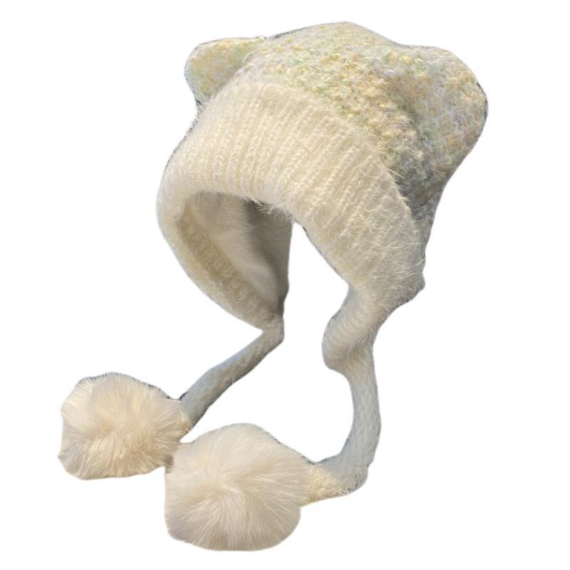 Knit Earflap Cap For Women Winter Warmth Windproof Casual Wear Fall Fashion