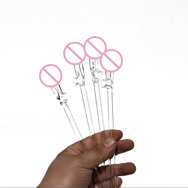 Zabawny kształt szklanej słomki Kreatywne słomki ze szkła o wysokiej zawartości kwasu borowego Odporne na ciepło, wielokrotnego użytku, przybory kuchenne, artykuły imprezowe