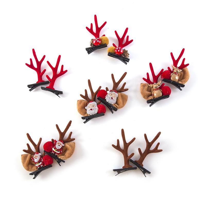 Christmas Reindeer Antler Hair Clip – Cute Cartoon Design for Kids & Women