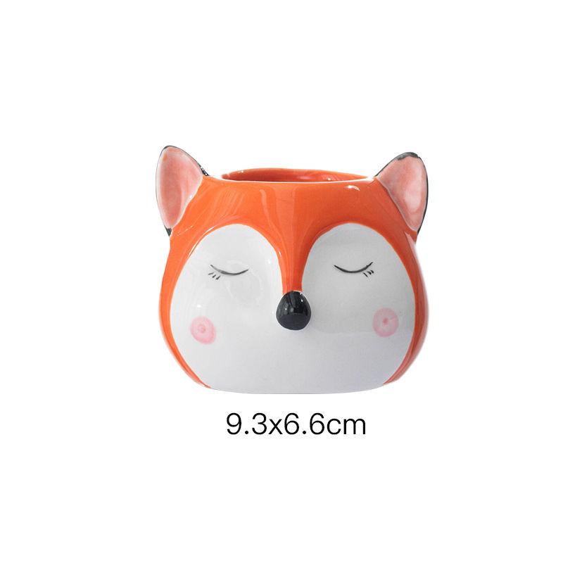 Cartoon Animal Cat Dog Ceramic Vase Small Plant Potted Plant Office Desktop Cat Dog Vase Gift Living Room Countertop Decoration
