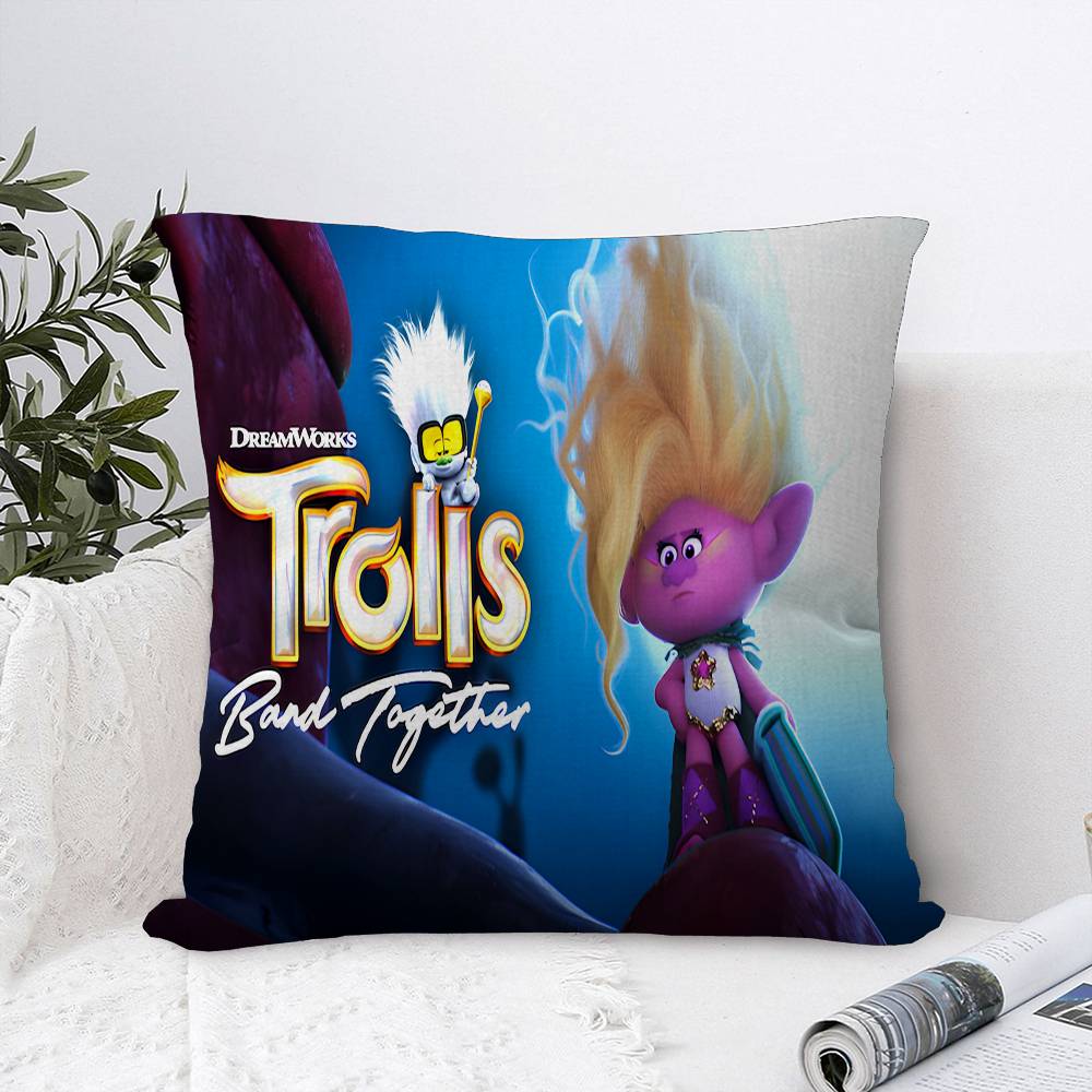 

Classic Film T-Trolls B-Band T-Together Maple Design Cushion Cover Happy Autumn Harvest Decor Holiday Decorati Pillow Cover 12x12Inch