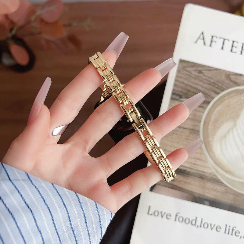 Slim Metal Bands for Apple Watch Strap 38 40 41mm 42mm 44 45 46 49mm Women Bracelet for Iwatch Series 10 9 8 7 6 SE Watch Correa