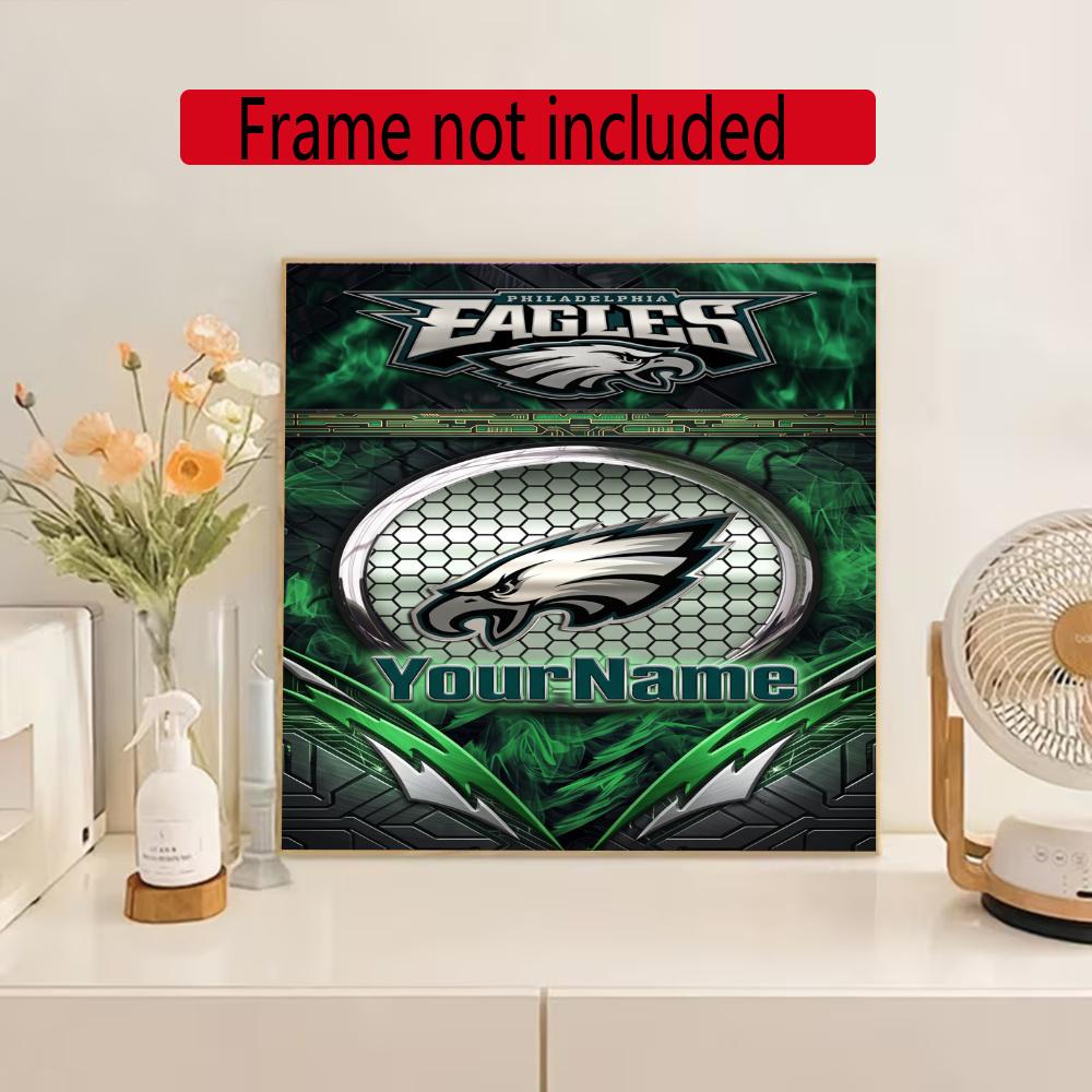Philadelphia Eagles Personalized Name Diamond Paintings Mosaic Wall Round Diamond Art Painting Kits Embroidery Crystal Accessories Frameless