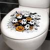 Halloween Toilet Stickers Featuring Ghost Pumpkins and Bats - Fun Holiday Waterproof Stickers