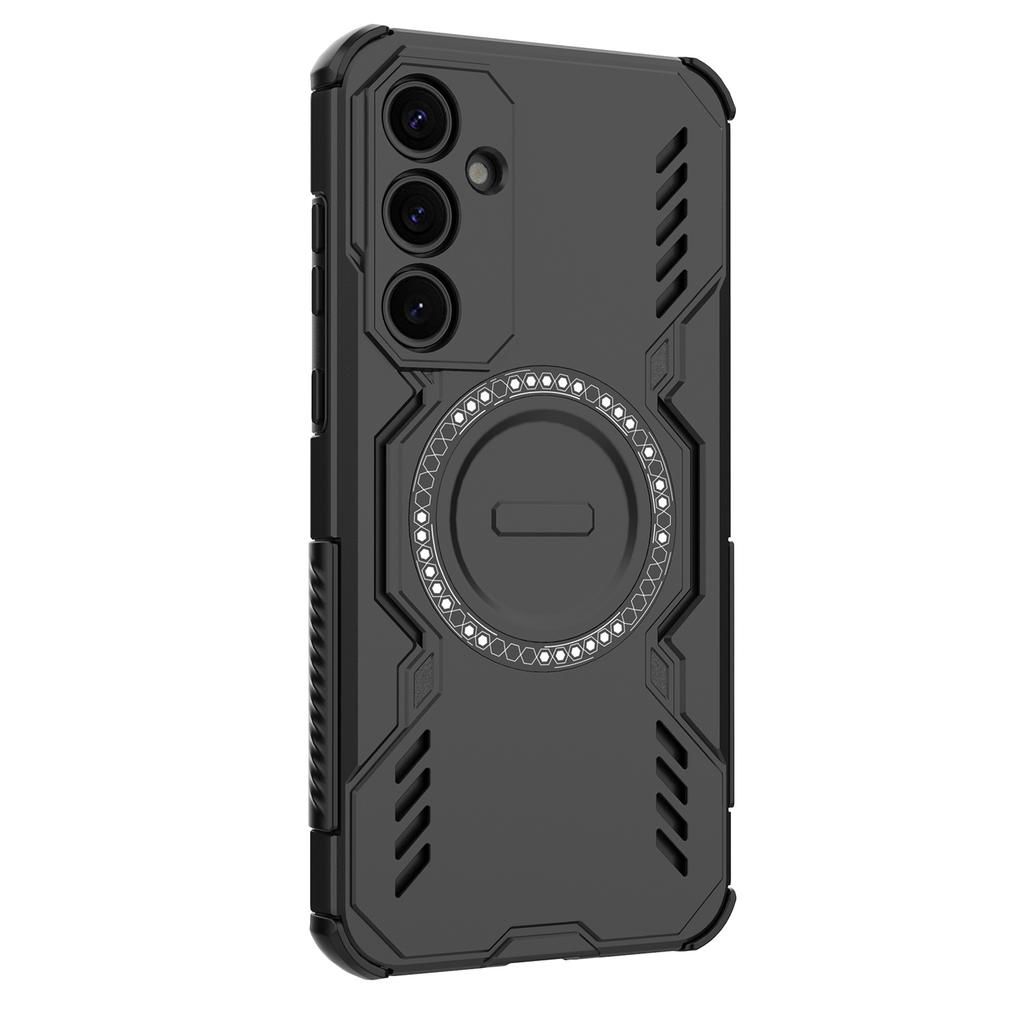 For Samsung Galaxy A35 5G Magnetic Case Butterfly Armor Hollow Heat Dissipation PC+TPU Phone Cover