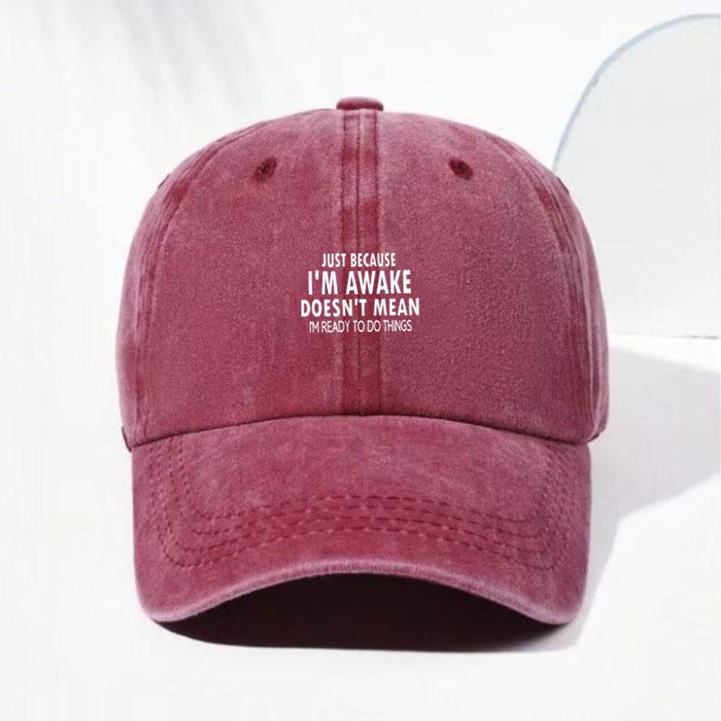 

Funny Quote Vintage Washed Cotton Baseball Cap Adjustable Distressed Trucker Hat For Men Women Morning Relatable Cotton Cap Hats