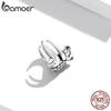 BAMOER 925 Sterling Silver Animal Koala Ear Cuff Shining Zircon Stud Earrings For Women Fashion Party Jewelry Gift