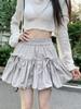French Sweet Minority Design Sense Bow Flower Bud Skirt Female Autumn 2024 New High Waist Slim A-line Fluffy Casual Skirts