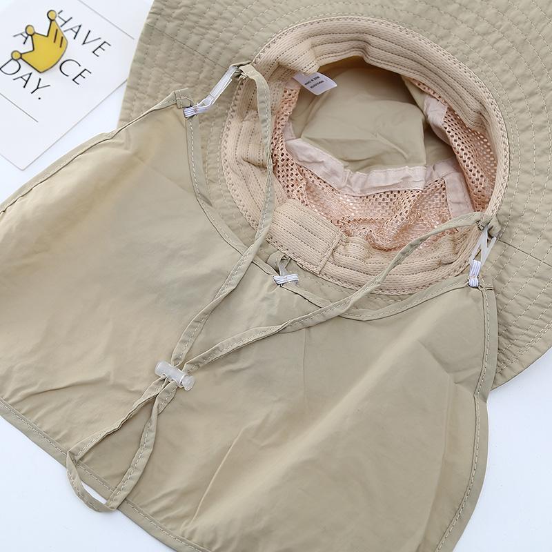 Folding Storage Children's Sunscreen Hat Summer Boys' Mesh Sunshade Big Eave Hat Shawl Hat Neck Protection