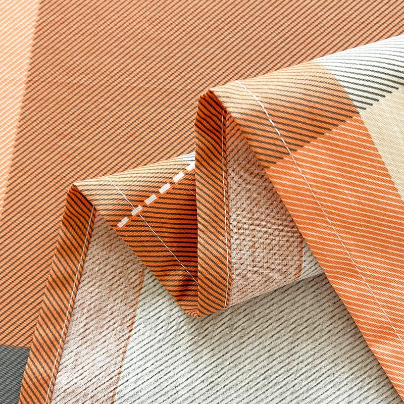 Geometric Grid Pattern Bed Sheet Set 3Pcs 100% Cotton Queen Size Bedding Set Skin-friendly Soft Bed Sheets with Pillowcases