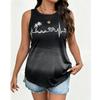 Plus Size Summer Women Elegant 3D Print Vest Vacation Beach Style Shirt Tops Casual Sleeveless Crew Neck Curve Clothing