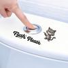 Cute Cartoon Animal Toilet Sticker Flush Please Toilet Tank Sticker Self-Adhesive PVC Bathroom Wall Decal for Washroom