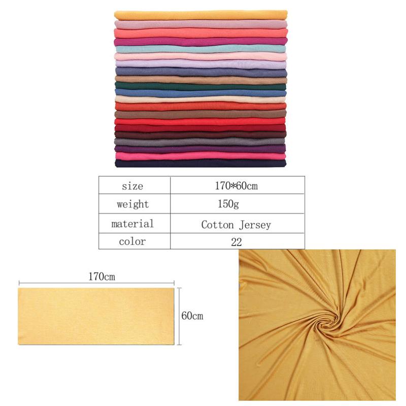 Ramadan Modal Cotton Jersey Hijabs For Woman Long Muslim Scarf Shawl Plain Soft Turban Tie Head Wraps For Women Islamic Clothing