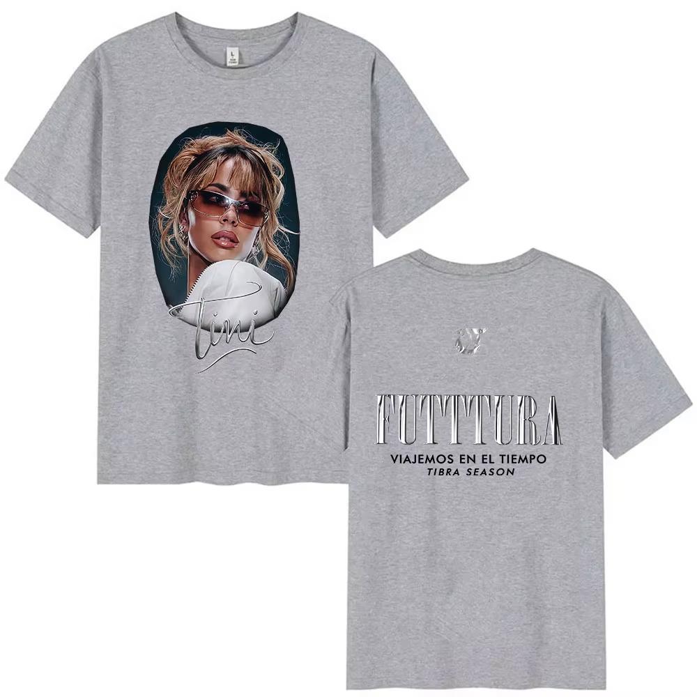 

Singer Tini Stoessel Futtura Tour Graphic T Shirts Men Women Fans Fashion Pop Clothing T-shirt Retro Oversized Cotton Tees 2XL
