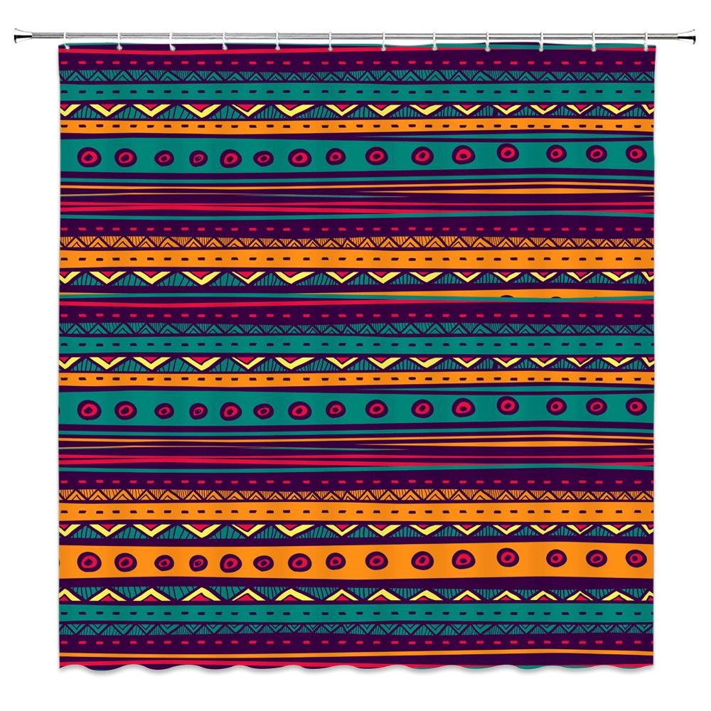 Indian Mandala Shower Curtain Flower Printed Geometric Bohemian Bathroom Curtains Shower Wall Hanging Geometric Shower Curtains