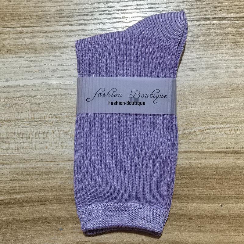 Women's 2025 Dopamine Dance Socks: Colorful, Scrunched Cotton Mid-Calf Socks for All Seasons