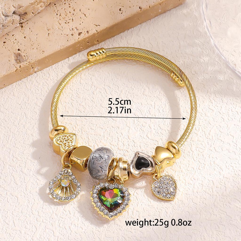 1PC Women's Fashion Pan Family Multi Element Beaded Love Bracelet Date Travel Banquet Party Holiday Dressing Gift