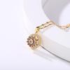 Lucky Wheel Rotating Zircon Pendant Necklace for Women – Fashion Design High-End Clavicle Chain