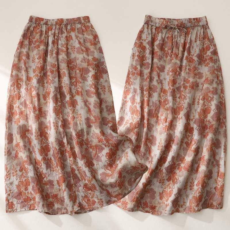 Sukně s vysokým pasem a úzkým střihem s volnou midi sukní