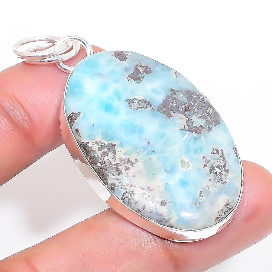 

Natural Republic Larimar Gemstone 925 Sterling Silver Jewelry Pendant 2.13 Z7t48