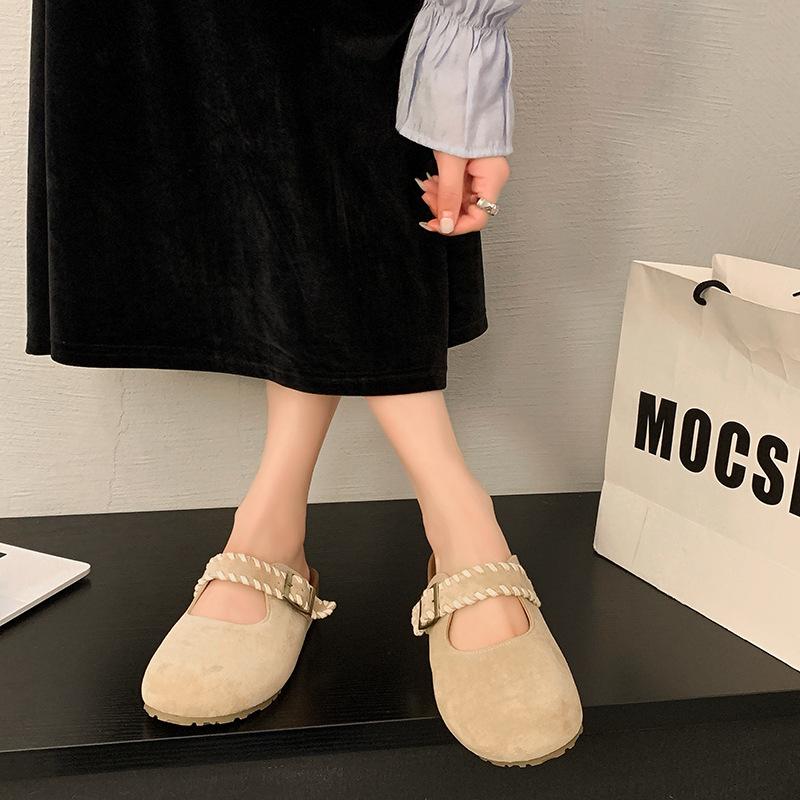 

Женские полутапочки с толстой подошвой и обтянутым носком, шлепанцы для беременных женщин на одну ногу 40 абрикосовый