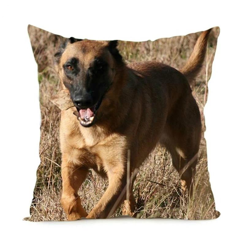 German Shepherd Dog Printing Polyester Pillowcase Home Sofa Office Chair Pillow Cover Decorative Cushion Cover 45X45Cm