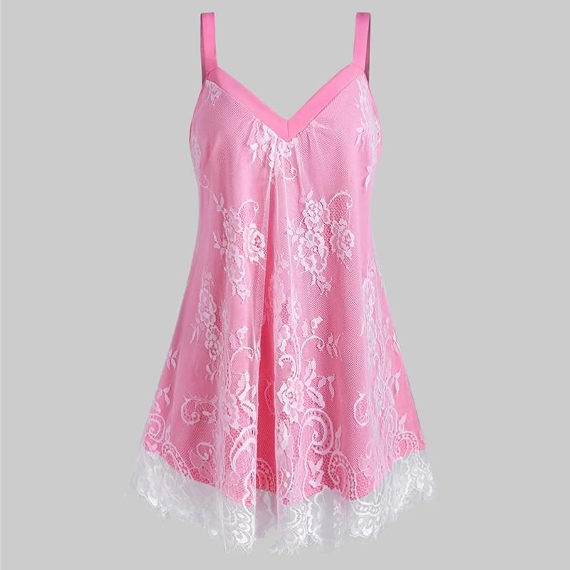 

Кружева в стиле пэчворк, женские летние топы с v-образным вырезом и лямкой на шее, повседневная рубашка-туника без рукавов, женская сексуальная камзол, большие размеры, свободные пуловеры, жилет 2XL розовый