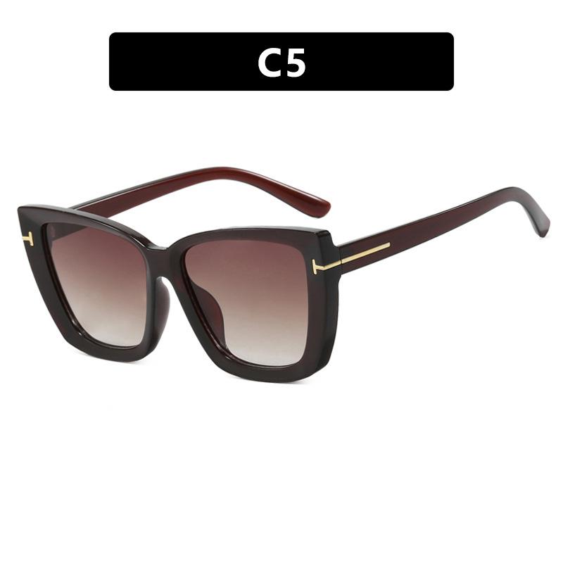”T "Sunglasses Summer Casual Style Rectangular Sunglasses Advanced Outdoor Uv Resistant Glasses