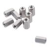 10Pcs Smooth M3 M4 M5 M6 Hex Coupling Nuts 304 Stainless Steel Silver Tone Hex Nuts Metric Size