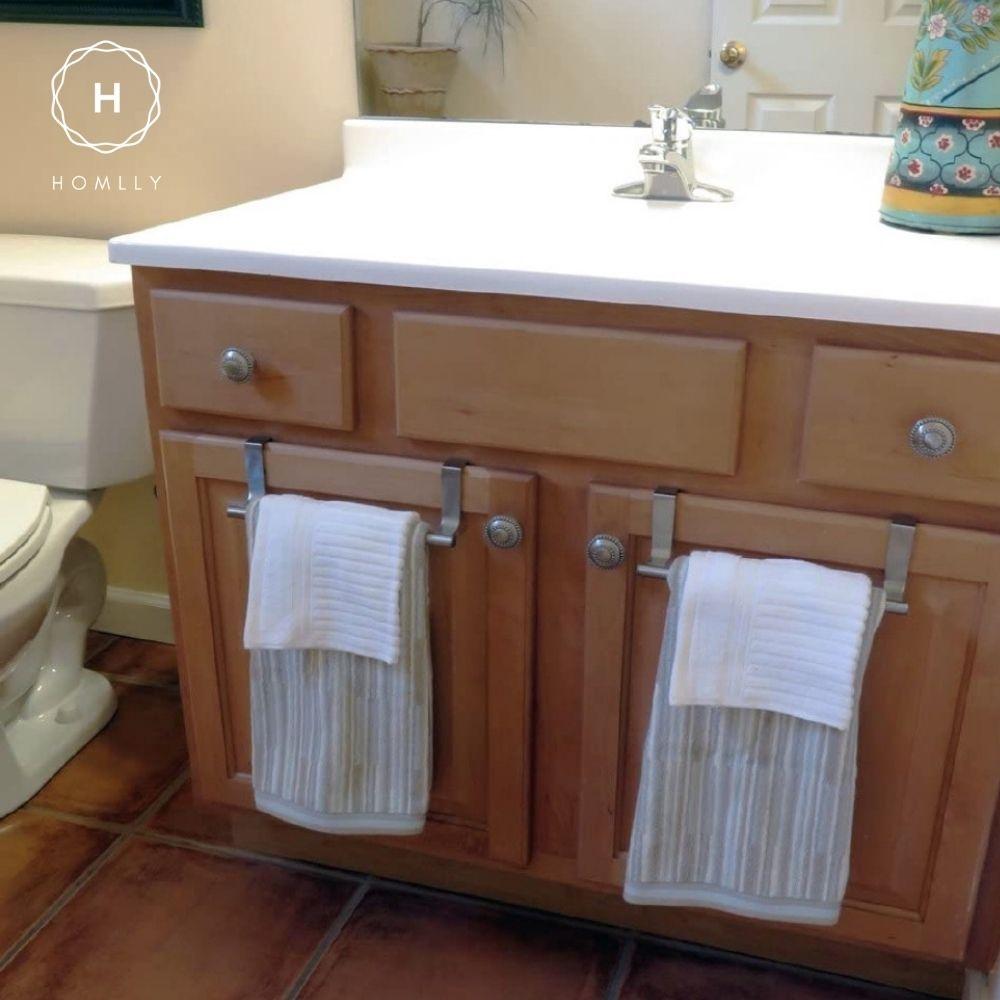 Homlly Basic Over Cabinet Door Stainless Steel Towel Bar Holders