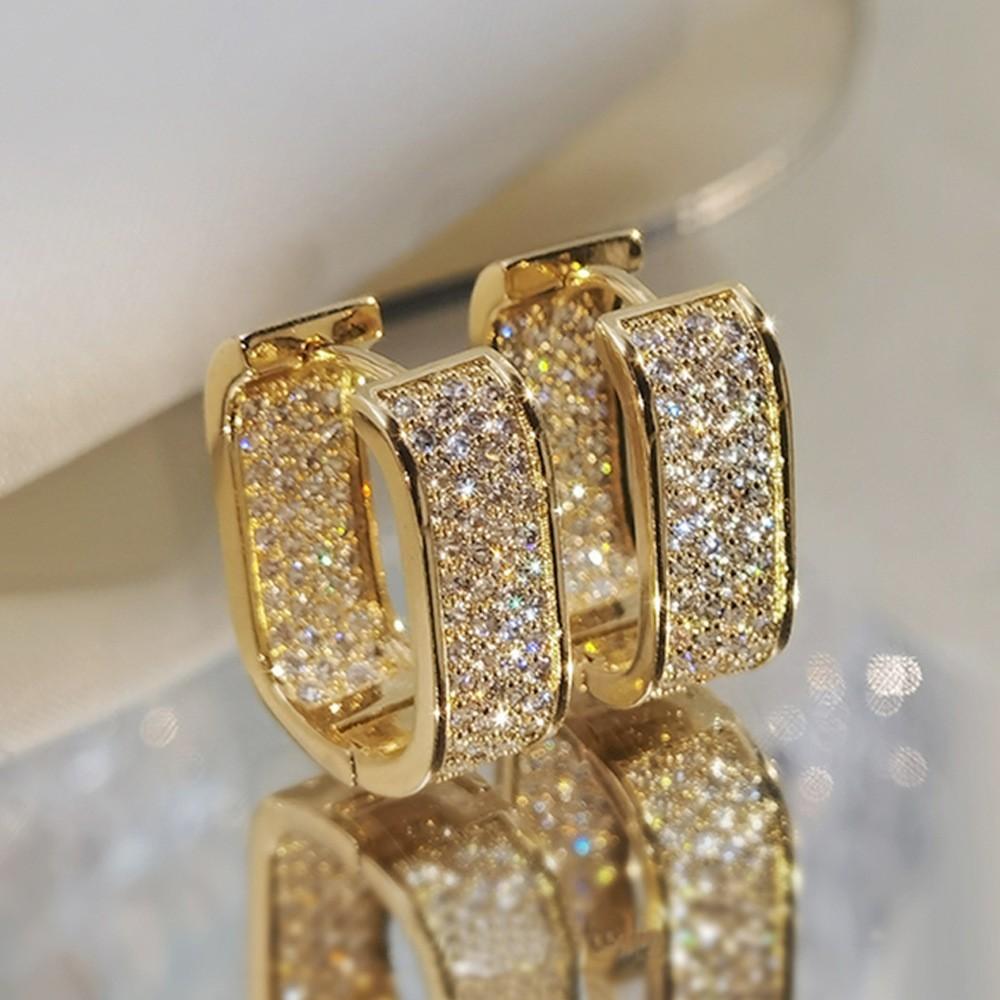 925 Sterling Silver Round Zircon Hoop Earrings For Women Simple Geometric Circle Earrings Party Wedding Jewelry Gifts