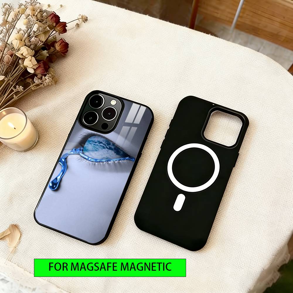 

Blue & White Grace Phone Case For iPhone17,16,15,14,13,12,11 Plus,Pro Magnetic with Magsafe Wireless Charging iPhone16ProMax
