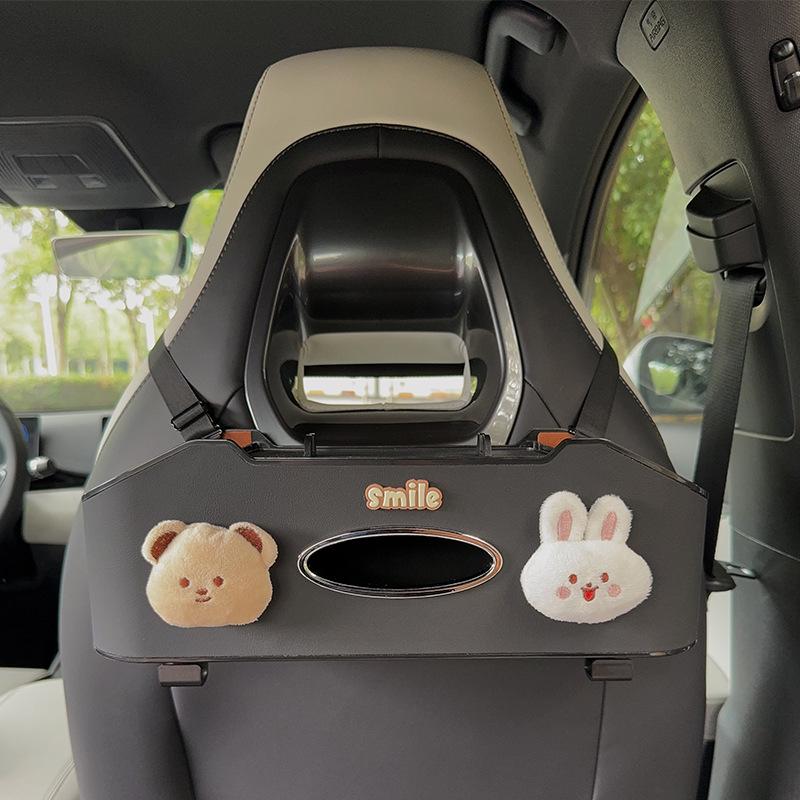 Aufbewahrungsbox für die Rücksitzlehne mit Taschentuchhalter & Getränkehalter - Multifunktionaler Organizer