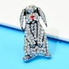 New Rhinestone Rabbit Brooch Chinese Zodiac Pin Vintage Animal Jewelry New Year Ccessories 2 Colors Available