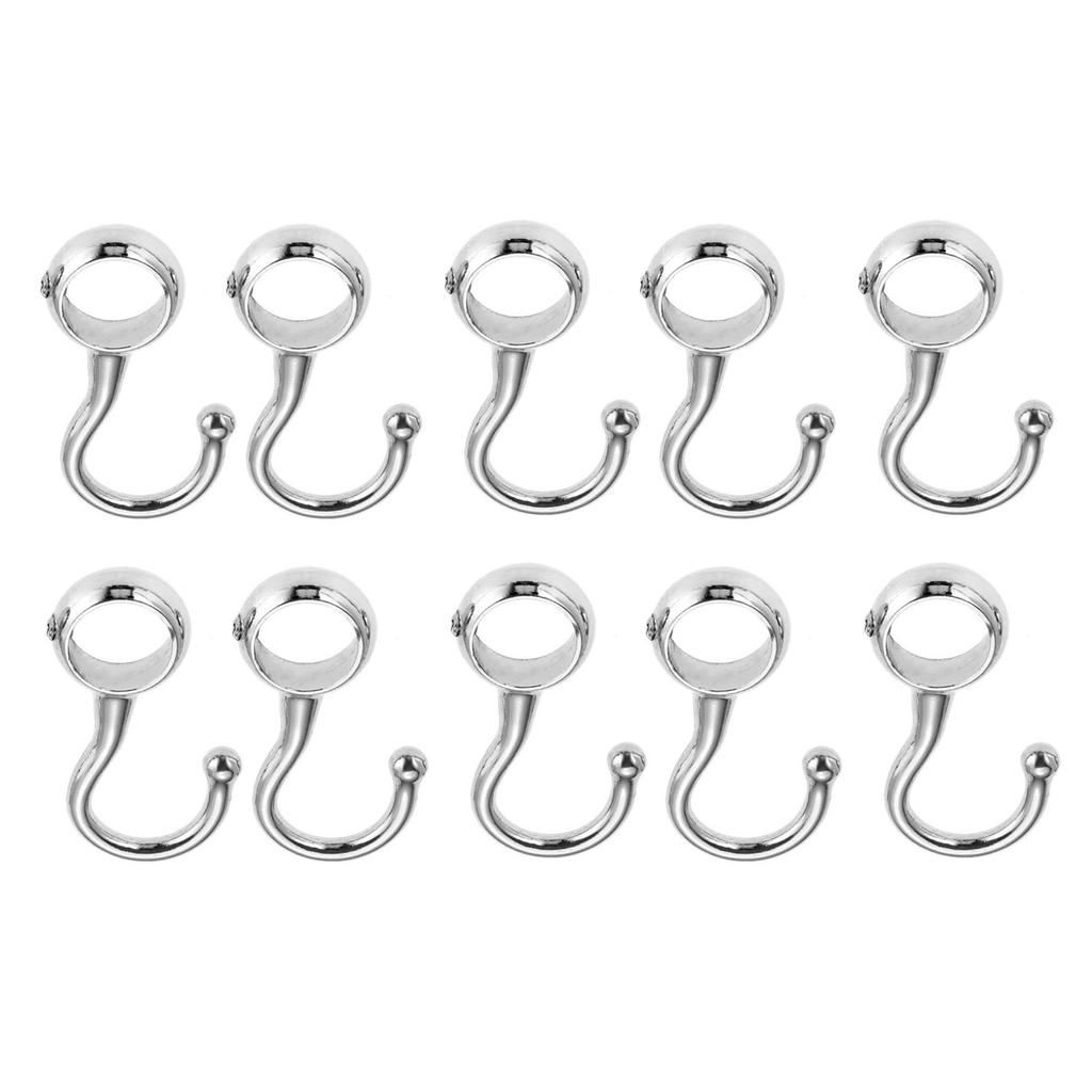 DRELD 10pcs Wardrobe Hanging Tube Pipe Rod Hooks Kitchen Pan Hook Bathroom Hook Hanger for Towel Clothes 16mm/19mm/22mm/25mm