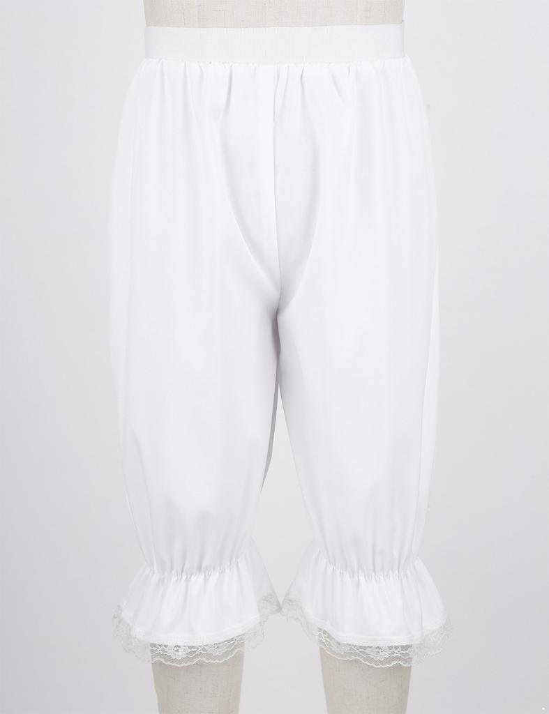 Calças Vitorianas Cosplay para Meninas, Cor Sólida, Renda, Calções Bombacha, Roupa Íntima para Vestido de Dança