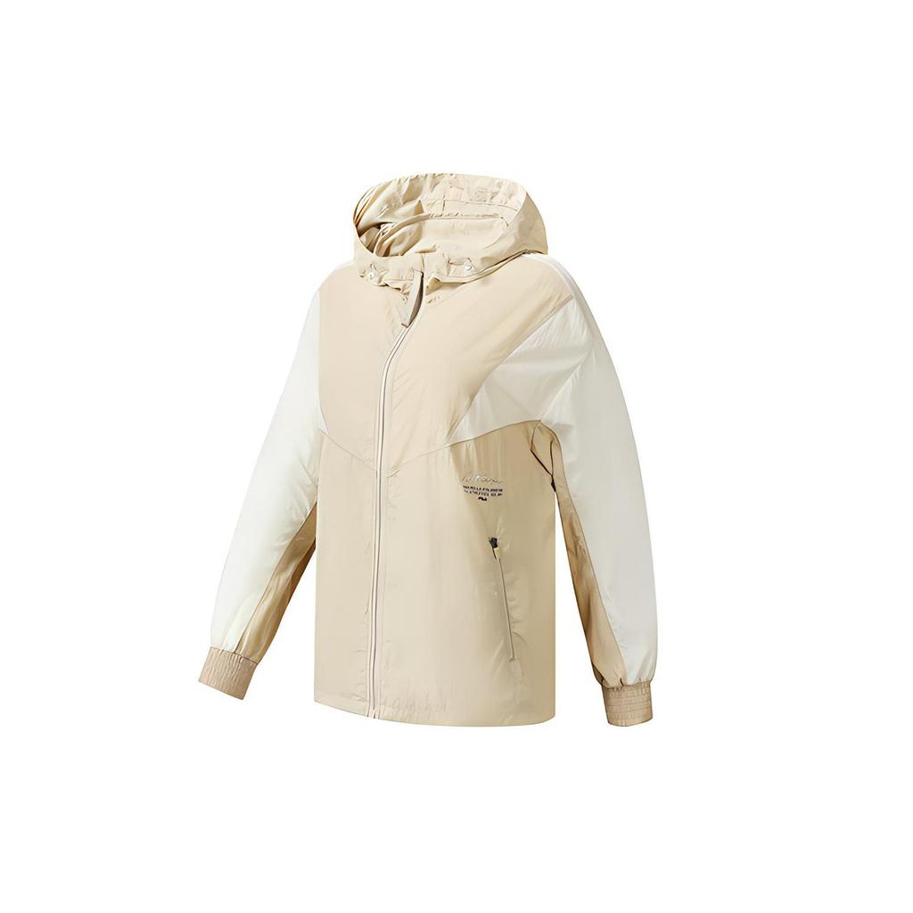 FILA Athletics Loose Fit Color Block Hooded Sports Woven Jacket Women jackets Stone Khaki A11W231706F-LK