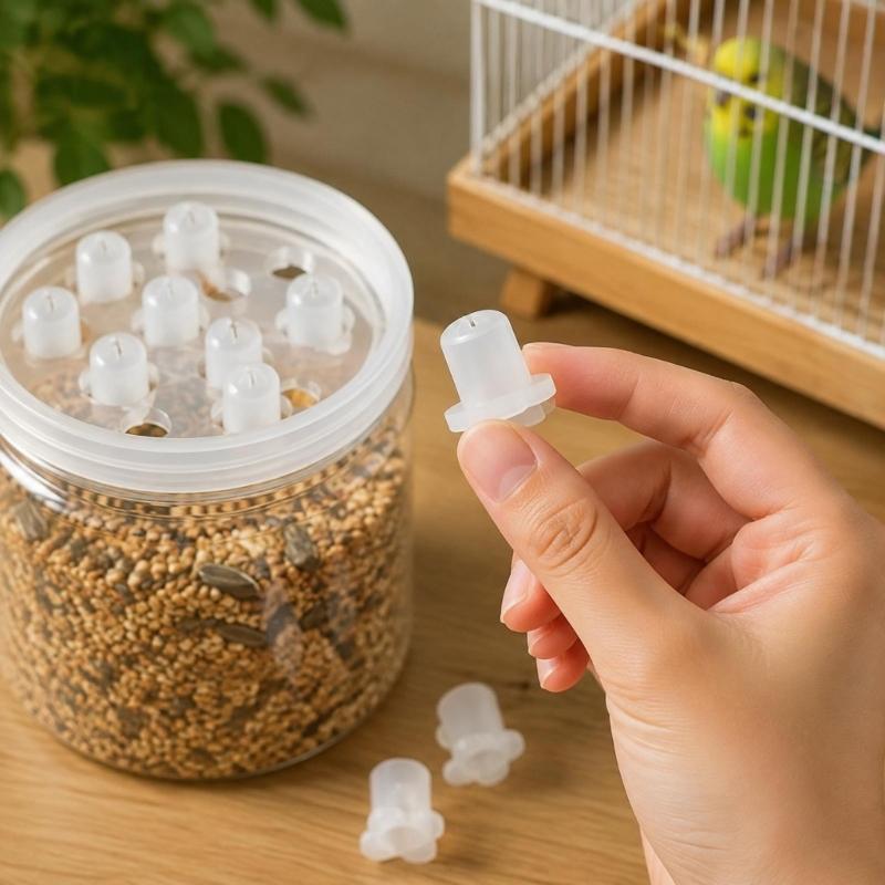 Outdoor Garden Port Insert Parts for Bird Feeding Stations, Flower-Style Plastic Replacements for Routine Use Needs