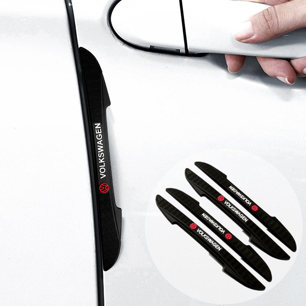 Hot New 4pcs Rubber Car Door Edge Protector Stickers Anti Collision Strips For VW Volkswagen Polo Golf CC GTI Tiguan Passat