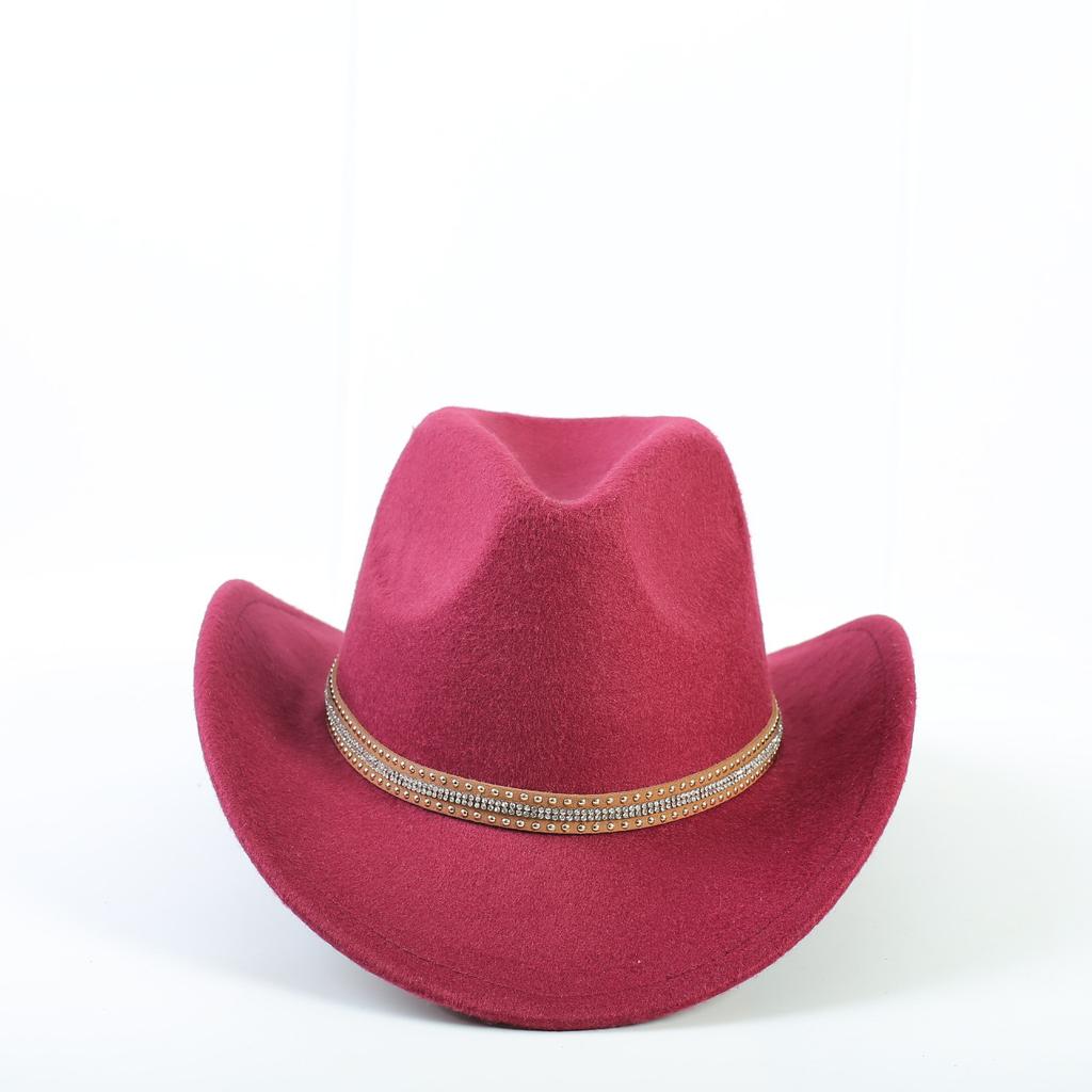 Popular European and American fashion western cowboy hats, classic commuter woolen jazz hats for men and women