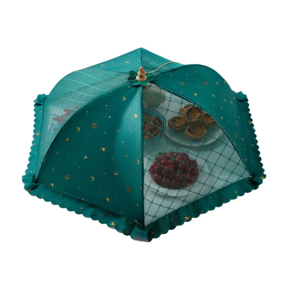 Umbrella Shape Food Cover Breathable Mesh Dining Table Dish Tent Pop-Up Mesh Screen Kitchen Use
