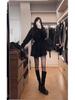 Women's Black Woolen Coat - Autumn/Winter 2025 High-End Casual Slimming Korean Style